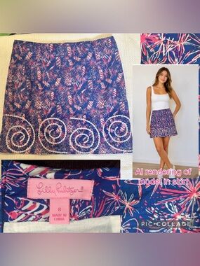 Lilly Pulitzer 🧨 Cherry Bomb 🎆 Skirt sz 8